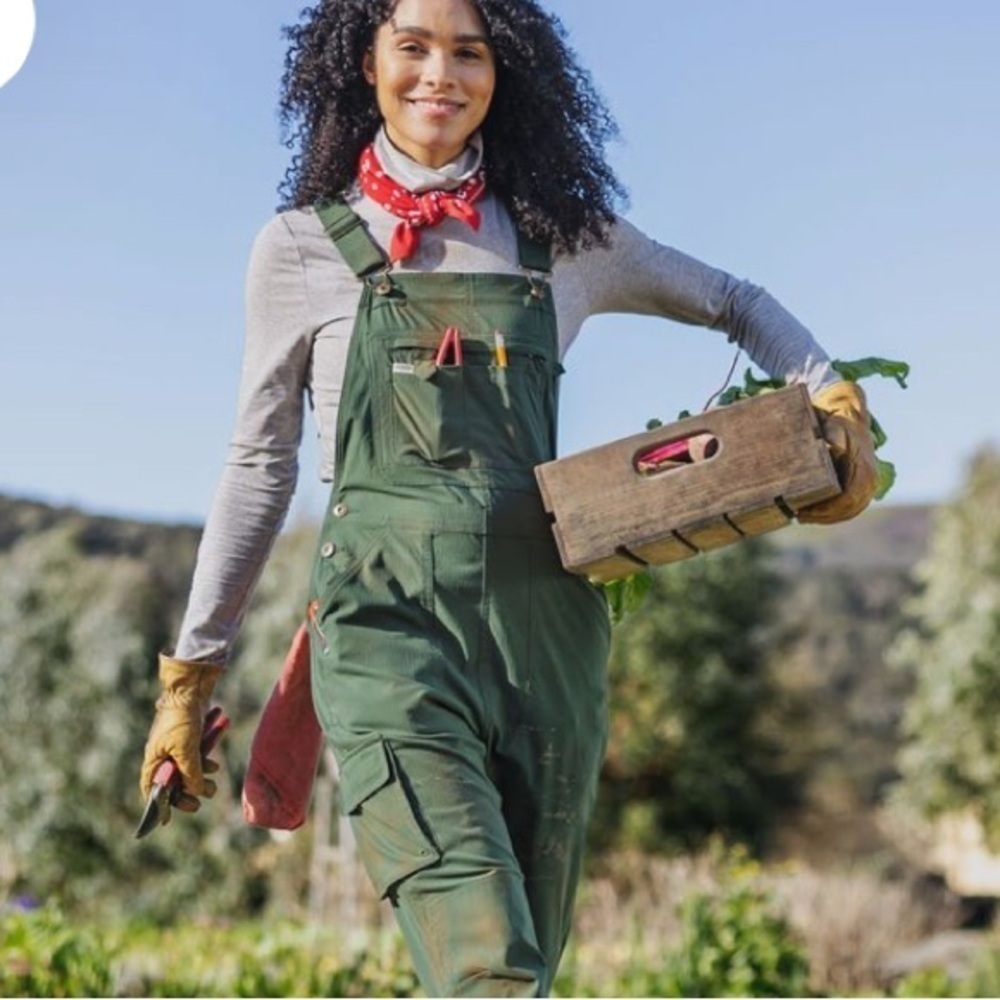 Vintage 90s Bib overalls Women’s Dark Army Green Medium